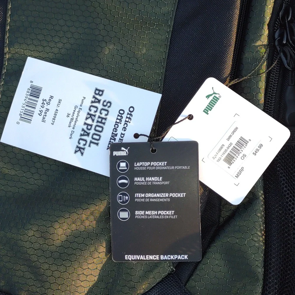 🙀PUMA Equivalence Backpack in Dark Green/Black